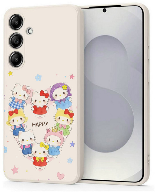 헬로키티 하트 일러스트 갤럭시 폰케이스 WHITE
