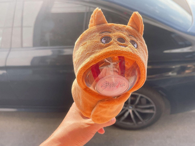 스트레이키즈응원봉파우치 나침봉커버 토끼응원 천사 커버 촛불램프 곰돌이, 브라운베어, 1개, 기본 색상