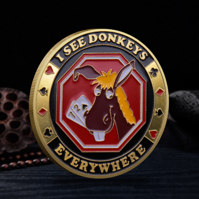 큰나무 홀덤 포커 올인칩 칩프로텍터 칩키퍼 카드가드, 덩키, 1개, 골드