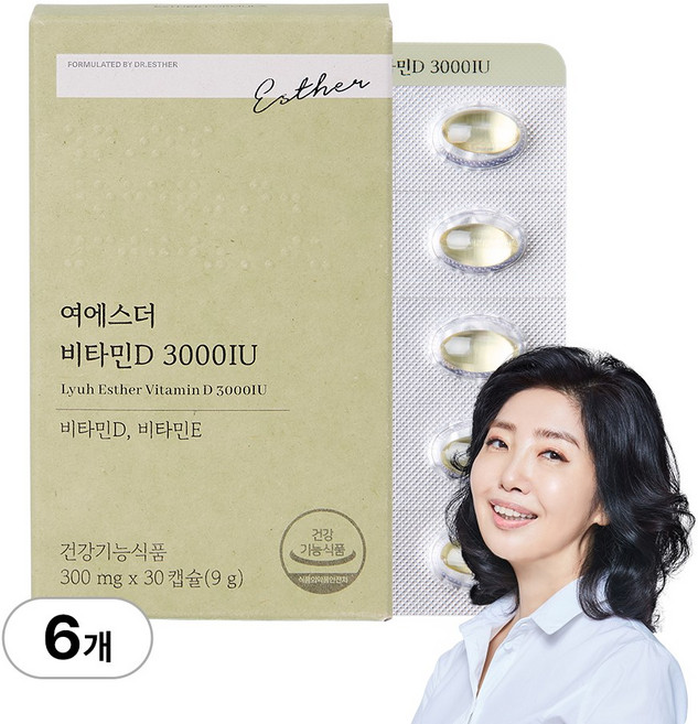 [본사직영] 여에스더 비타민D 3000 IU 비타민디 국민영양 프로젝트, 30정, 6박스