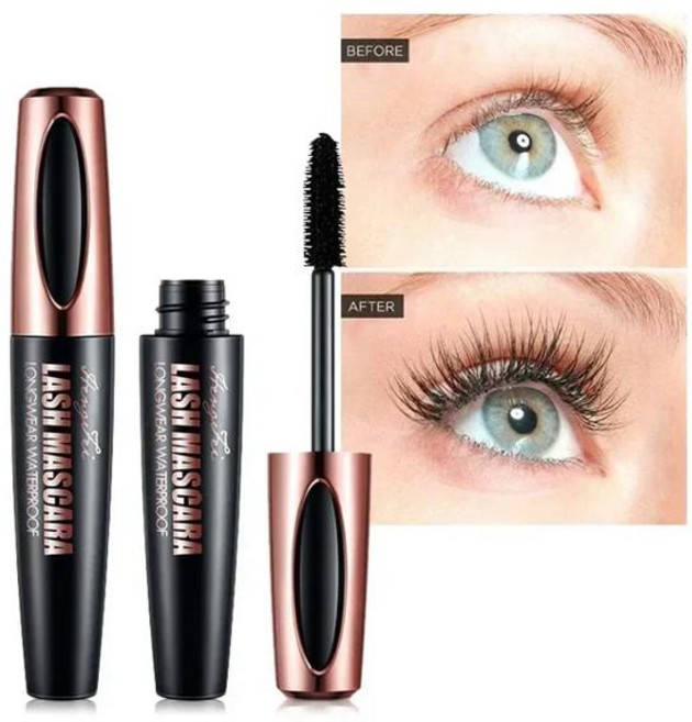 눈썹마스카라 속눈썹 익스텐션 블랙 두꺼운 방수 마스카라 4D 실크 섬유 컬링 메이크업 화장품 도매 1PC, 1개