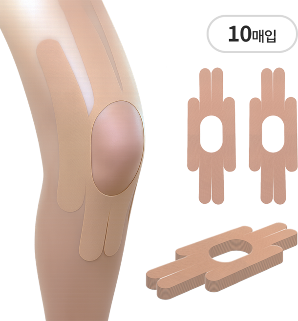 리츠제이 스포츠 H자형 액티브 근육테이프 스포츠 테이프 10매 세트, 10개, 1개입