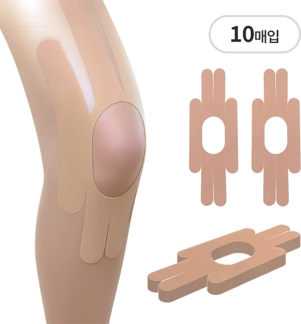 리츠제이 스포츠 H자형 액티브 근육테이프 스포츠 테이프 10매 세트, 10개, 1개입 - 쿠팡