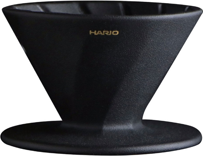 HARIO 阿爾法 01 黑色濾杯 凹肋設計, 陶瓷 1-2杯, 140ml, 1個