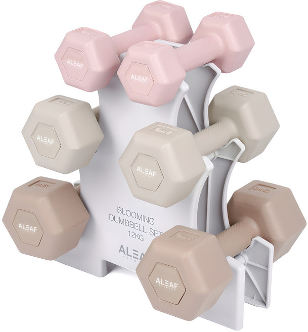 아리프 블루밍 아령 세트, 12kg, 1세트