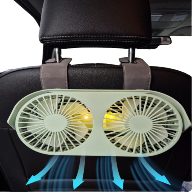 차량용 뒷자석 선풍기 자동차 뒷자리 무선 선풍기, 1m 충전케이블