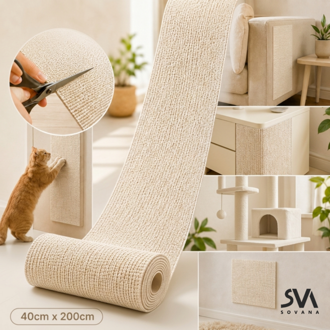 소바나 잘라쓰는 부착형 DIY 고양이 스크래쳐, 1개, 오트 베이지