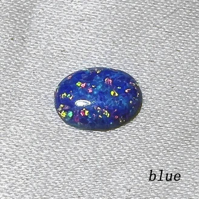 원석 장식품 79mm 천연 오팔 레이키 치유 반원형 보석 세트 반지 귀걸이 목걸이 영적 에너지 액세서리, 1PCS 7x9mm, 옵션02) egg blue