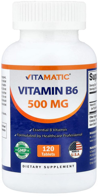 비타매틱 비타민 B6 500mg 타블렛, 1개, 120정