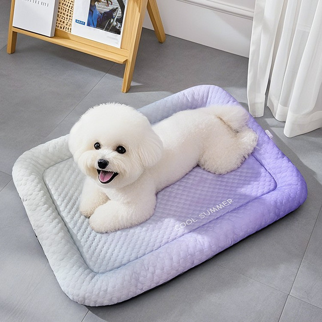 해피펫밀리 그라데이션 쿨방석 여름 숙면 논슬립, 1개, 퍼플