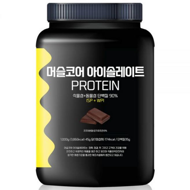 락토프리 당제로 프로틴컴퍼니 머슬코어 아이솔레이트 프로틴 초코맛, 1개, 1kg