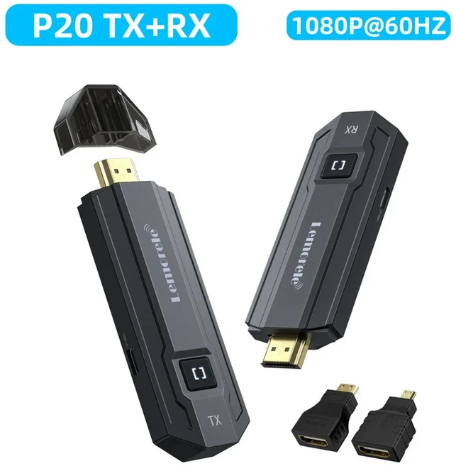 빔스크린 Lemorele 4K 무선 HDMI 송신기 수신기 키트 HDMI 익스텐더-모니터 프로젝터 HDTV for PC 카메라, 07 TX and RX P20