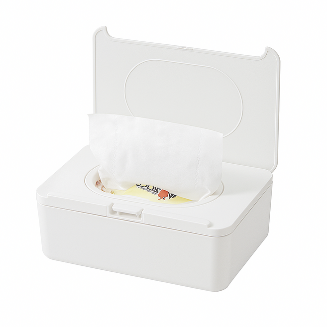 [무심] PUSH 물티슈 케이스 보관 디스펜서, 화이트, 1개