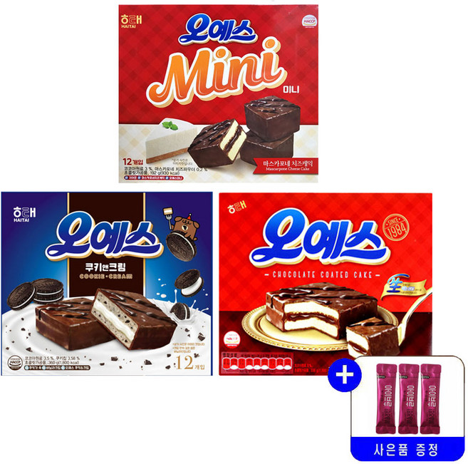 해태 오예스 360g+오예스 쿠키앤크림 360g+오예스 mini 3종 묶음행사+사은품, 1개, 360g