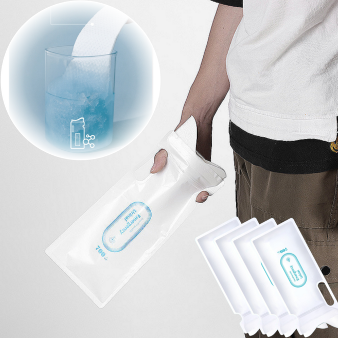 응고형 소변봉투, 4개, 화이트