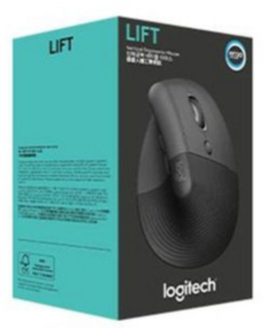 로지텍 리프트 버티칼 인체공학 무선마우스 LIFT, MR0094, 그래파이트