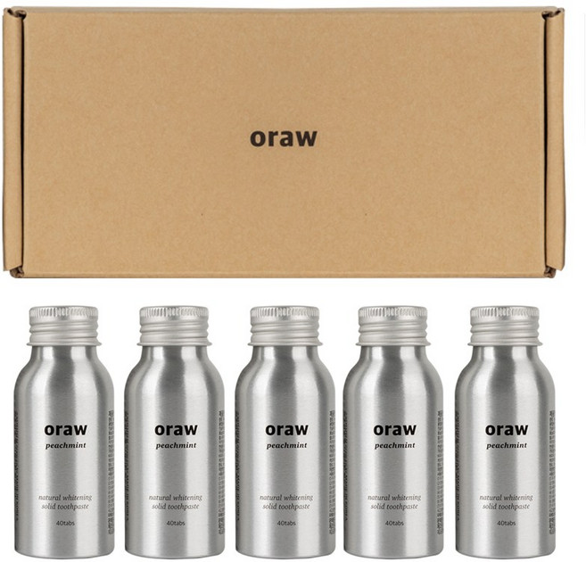 오로우 복숭아민트 고체치약, 140g, 5개