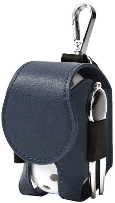 아빅스 풀커버 골프공케이스 2구 볼 파우치 가방, 네이비, 1개