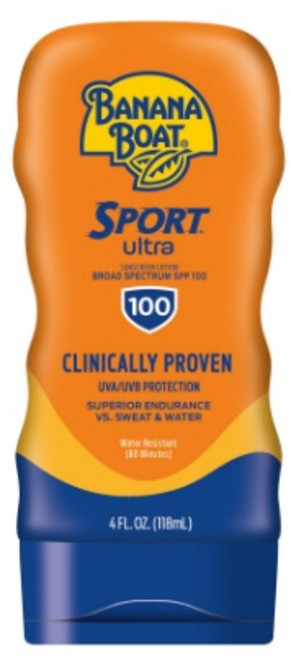바나나보트 스포츠 선스크린 선크림 SPF 100 118ml Banana Boat Ultra Sport Sunscreen Lotion, 1개