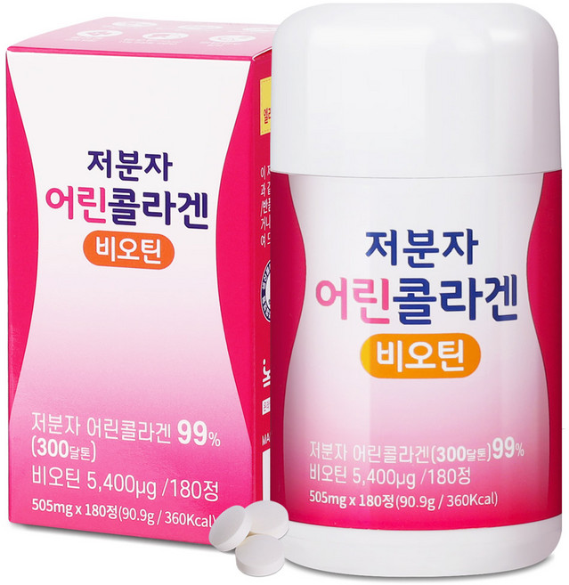 [녹십초] 저분자 어린 콜라겐 비오틴 300달톤, 녹십초 건강식품관 300달톤 저분자 어린 콜라겐 180, 1개, 180정