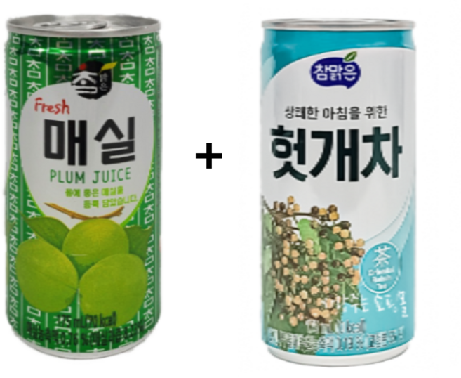 대일 참맑은 매실 175ml 30개 + 대일 헛개차 175ml 30개, 60개