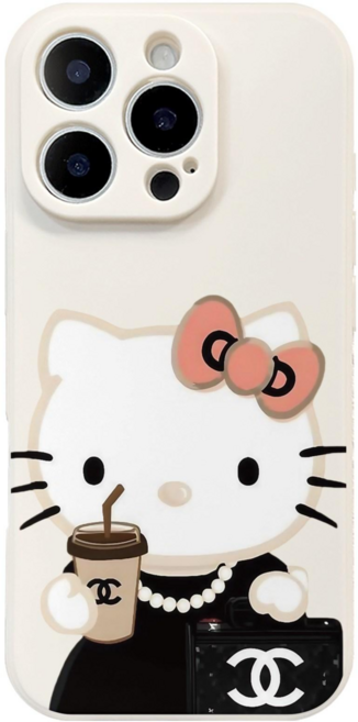 부잣집 아가씨 헬로키티가 온 하얀 실리콘 케이스