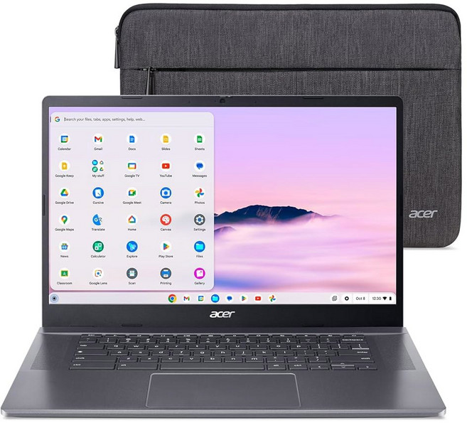 Acer 크롬북 플러스 515 노트북 Google AI u2013 15.6인치 풀 HD 1920 x 1080 IPS 터치 디스플레이 | 인텔 코어 i3-1305U | 8GB LP, 14" Touch / 8GB / 128GB