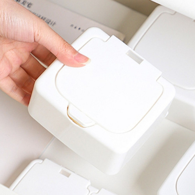 책상 미니보관함 화장솜 소품케이스 뚜껑정리함 1칸 1P 5cm 화이트