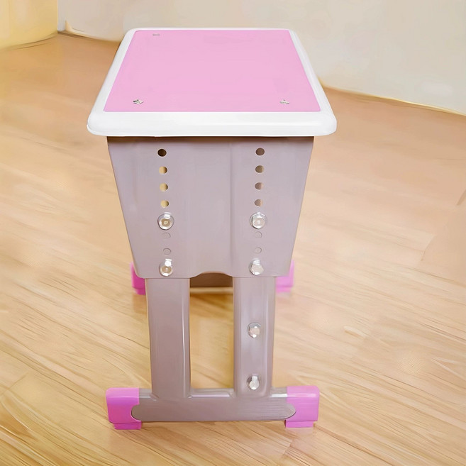 어린이 높이 조절 키즈테이블 테이블 위드그로우, 이중 기둥 상승 의자 분홍색 회색 A