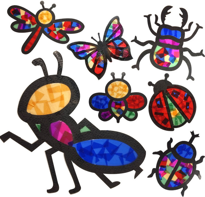 [아이꿈만들기]곤충 썬캐쳐(10개묶음)-옵션 /개미 꿀벌 나비 무당벌레 사슴벌레 장수풍뎅이 잠자리, 무당벌레(10개)