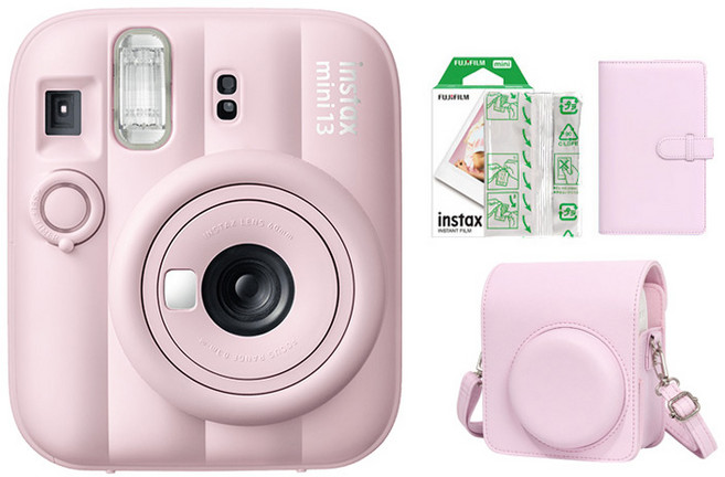 FUJIFILM Instax 相機組, 1套, 粉色+10張底片+專用皮套+108枚底片相本