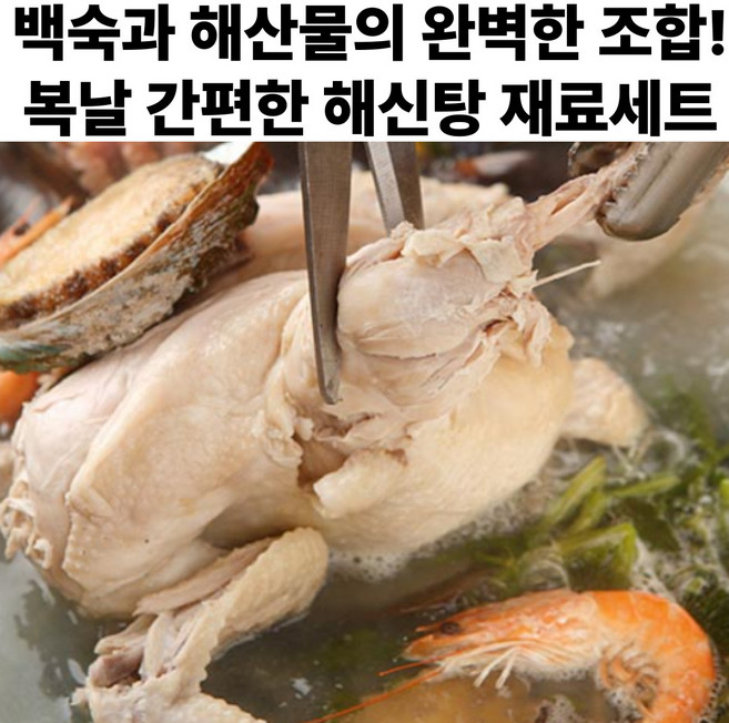해물 삼계탕 해신탕 밀키트 세트 백숙 한약재, 1세트, 1.2kg