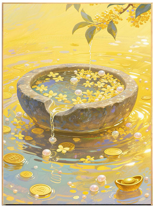 푸른소나무 DIY 명화 유화 그림 그리기 세트 40x50, D02-금빛 재운의 샘, 1개