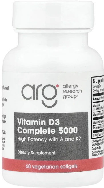 Allergy Research Group 비타민D3 Complete 5000 베지 소프트젤 60정, AllergyResearchGroup비타민D3Compl, 1개 - 쿠팡