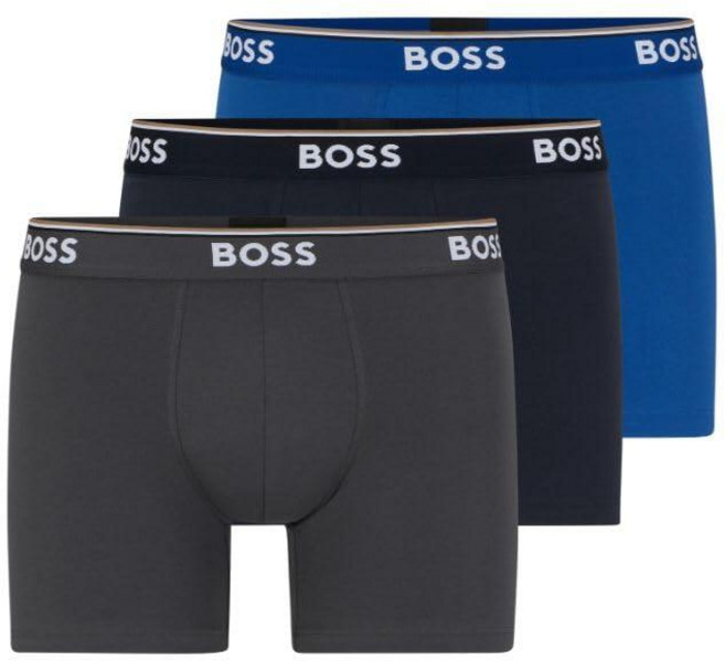 Hugo Boss 남성용 면 사각 팬티 3팩 트루 블루/스카이 캡틴/포지 아이언 S 176287