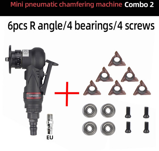 면취기 HIFESON공압 미니 모따기 건 플라스틱금속 바디 목재 금속 트리머 디버링 기계 가구 에어 그라인더 도구, 1개, 03 Pltic R set