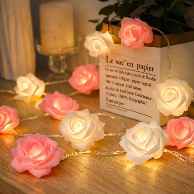 프랜베이 인테리어 LED 줄조명 3M, 1개, 화이트+핑크