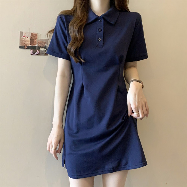 러브베리 캐주얼 카라넥 반팔원피스 JL0120A