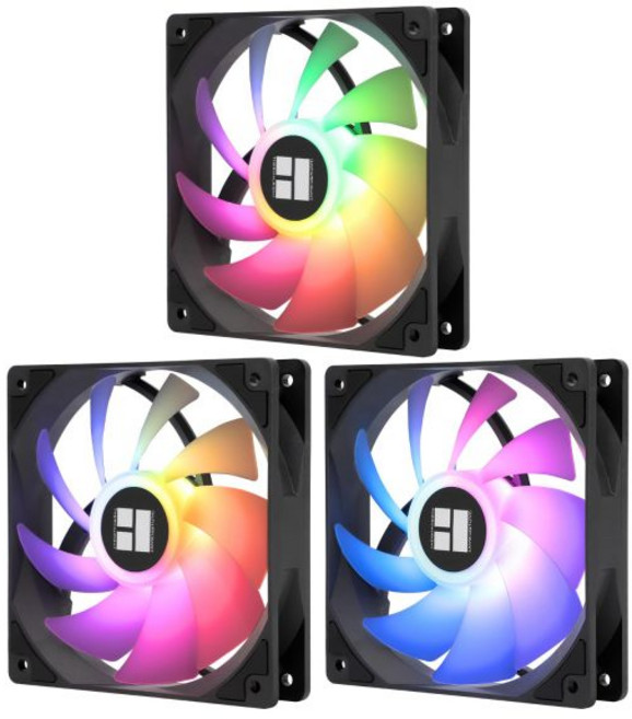 서멀라이트 TL-C12C-S X3 CPU 팬 120mm ARGB 케이스 쿨러 4핀 PWM 무소음 컴퓨터용 S-FDB 베어링 포함 최대 1550RPM 냉각 3개 세트