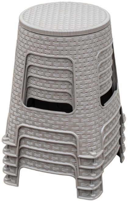 공룡플라스틱 플라스틱의자 편의점 간이 야외 행사용 포장마차 라탄회전의자 5개, 라탄회전 (그레이)