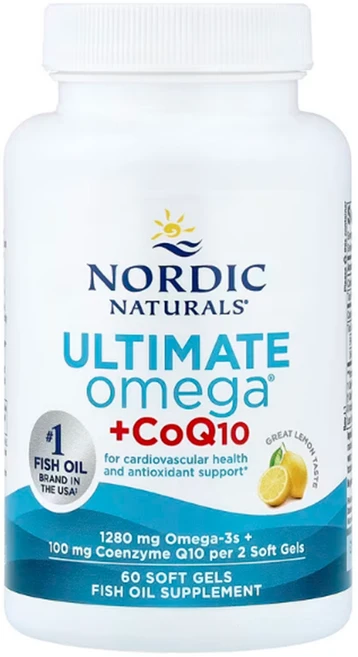 노르딕네츄럴스 코엔자임 코큐텐 함유 오메가 3 1280mg EPA DHA 레몬맛 60정, 1개 - 쿠팡