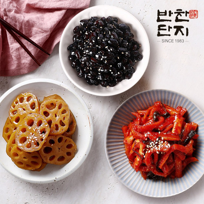 반찬단지 무말랭이1Kg+연근조림1Kg+콩장조림1Kg, 1kg, 1세트