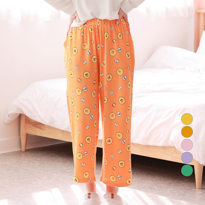 라인프렌즈 남녀공용 피치 파자마 바지 LD215