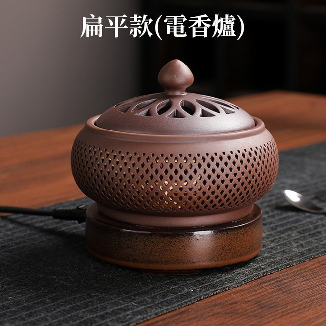 檸檬家居 扁平款陶瓷電子薰香爐 110V 定時調溫, 1個, 扁平款
