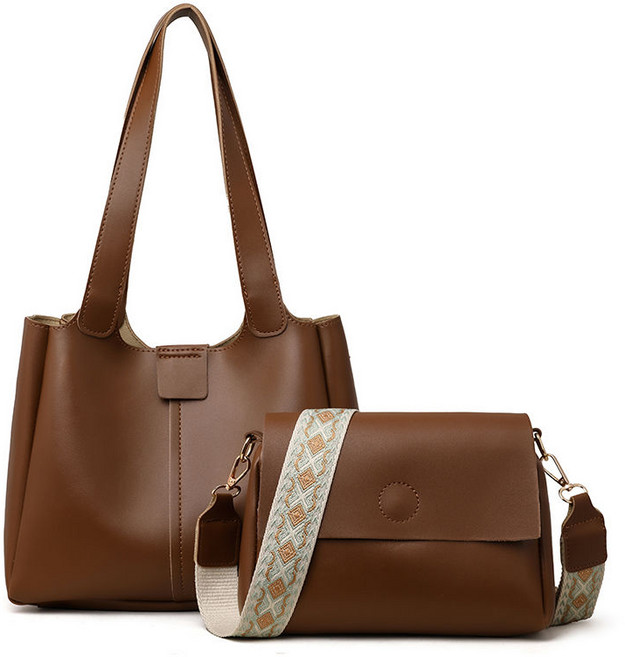 ASURE 여성가죽 크로스백 대용량백 쇼퍼백 빅백+스몰백 세트