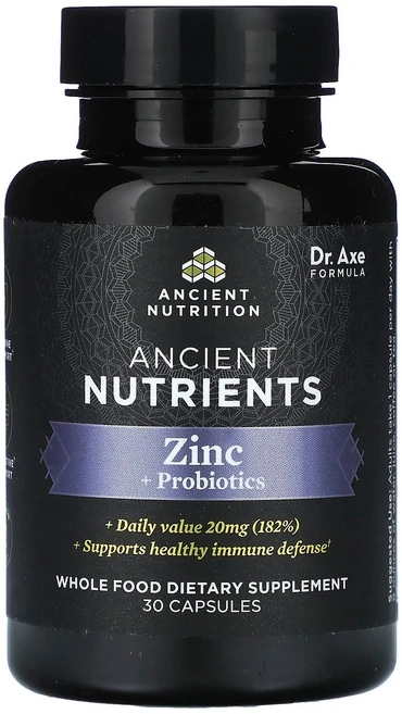 Ancient Nutrition 아연 + 프로바이오틱스 30 캡슐, Ancient Nutrition 아연 + 프로바이오틱, 30정, 1개 - 쿠팡