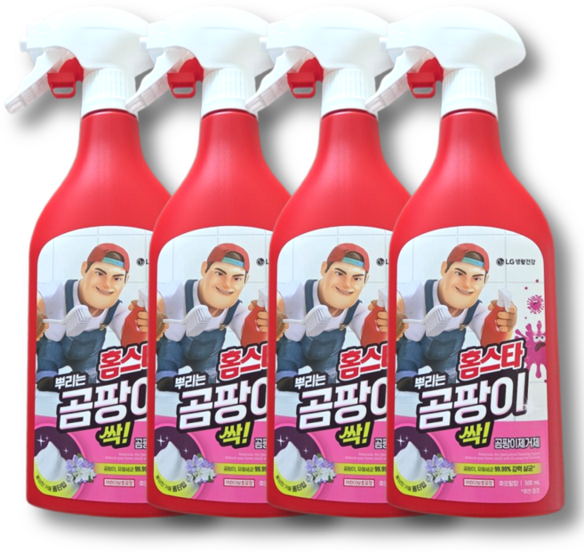 홈스타 뿌리는 곰팡이 싹 제거제 락스함유, 4개, 500ml