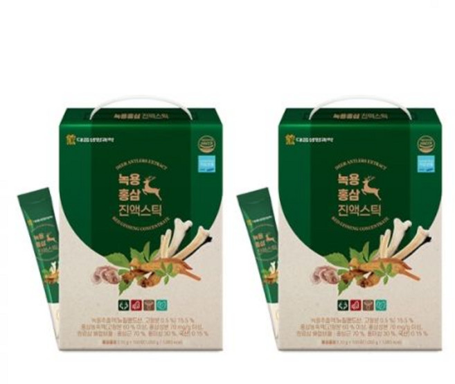 녹용홍삼 진액스틱 100포 2박스, 10g