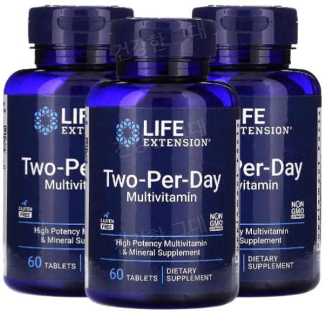 라이프익스텐션 투-퍼-데이 멀티비타민 타블렛, 3개, 60정
