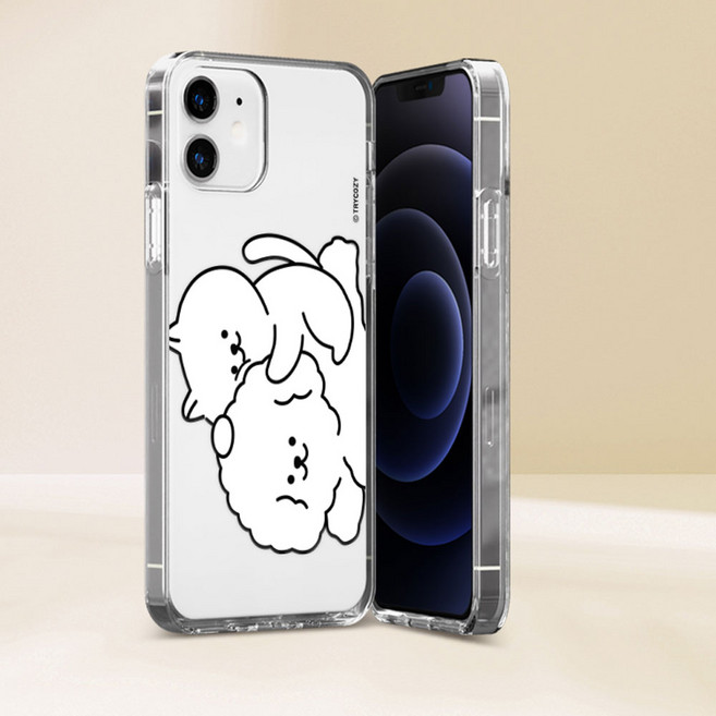 트라이코지 갤럭시노트9(N960) 케이스 투명 젤리 냥이멍뭉